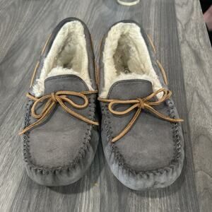 Ugg Dakota Slippers For Men Size 9 Gray Leather And Wool Inner
